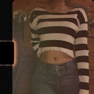 Ripped striped shirt